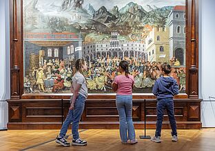 In der Ausstellung „Rein ins Gemälde! Eine Zeitreise für Kinder”