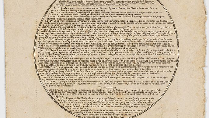 Text über Menschenrechte von 1791.