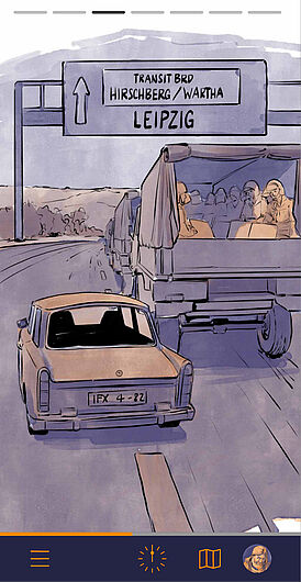 Spielansicht von Autos auf der Autobahn Richtung Leipzig.