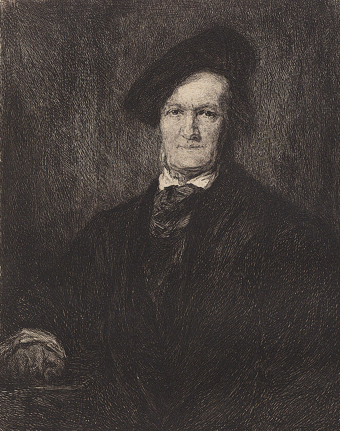 Porträt Richard Wagner, Franz von Lenbach, William Unger, Druck v. Fr. Felsing München 1851/1900? © DHM