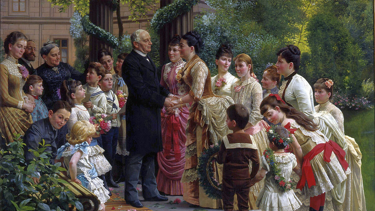 Gemälde: Der 70. Geburtstag des Kommerzienrates Valentin Manheimer,  Anton von Werner, 1887