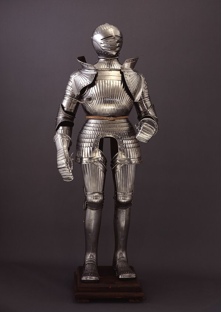 Riefelharnisch, um 1520/1530, Eisen, Leder 