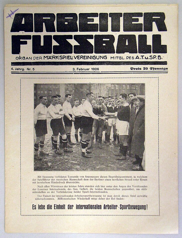 Titelseite der Fachzeitung "Arbeiterfußball".
