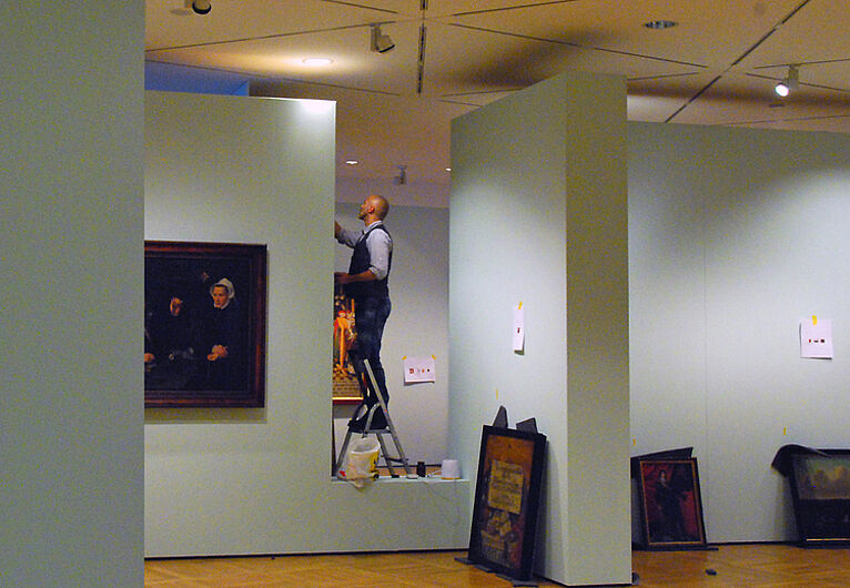 Situation während des Ausstellungsaufbaus
