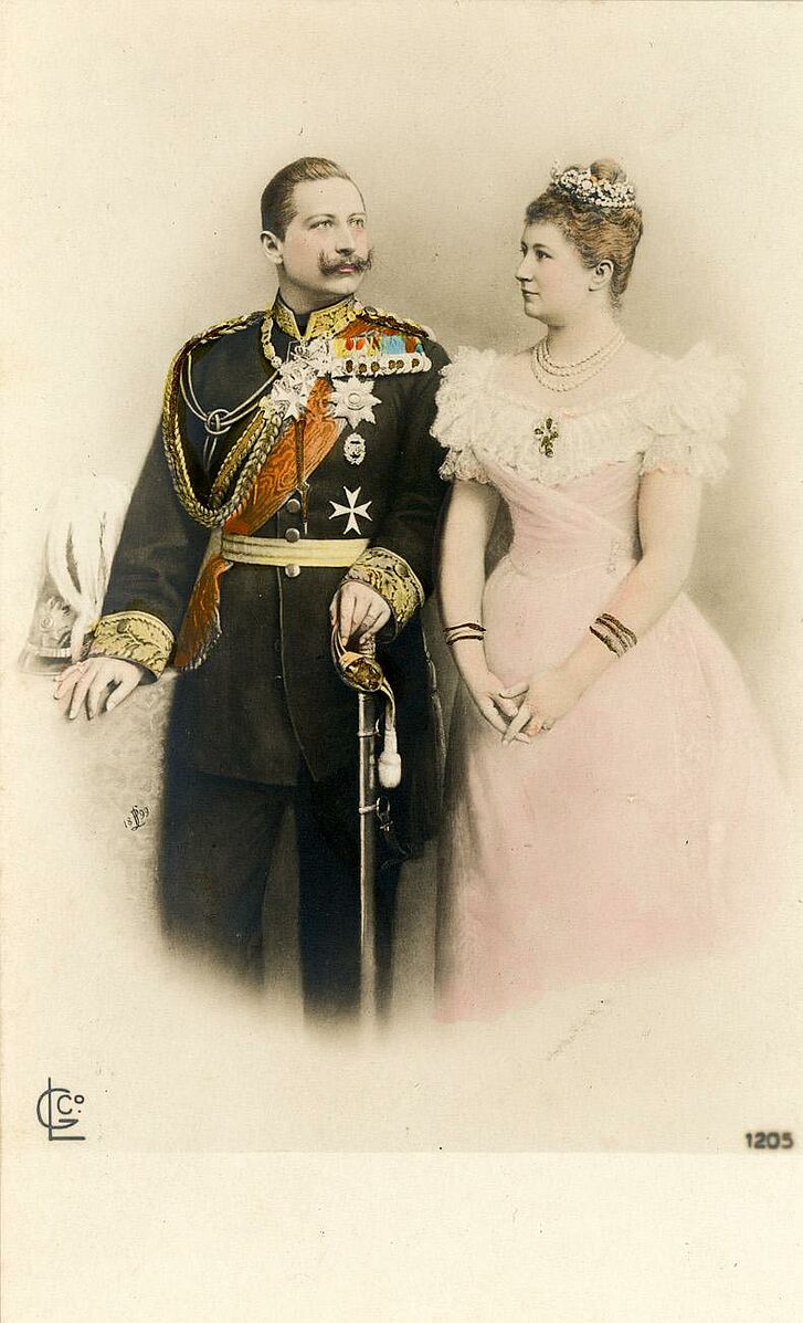 Porträt von Wilhelm II. und Auguste Viktoria.