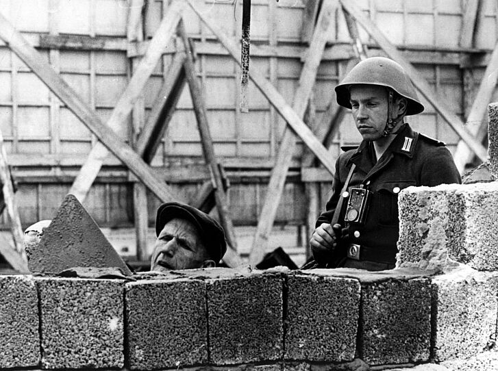 Repair of the Berlin Wall in Bernauer Straße