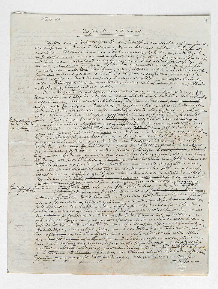 Original-Manuskript „Das Judenthum in der Musik“ von Richard Wagner (alias K. Freigedank)
