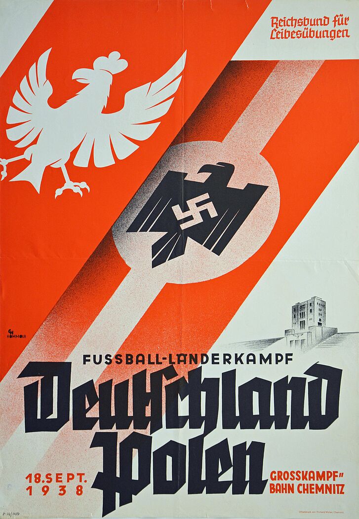 Plakat Fussball-Länderkampf "Deutschland-Polen".