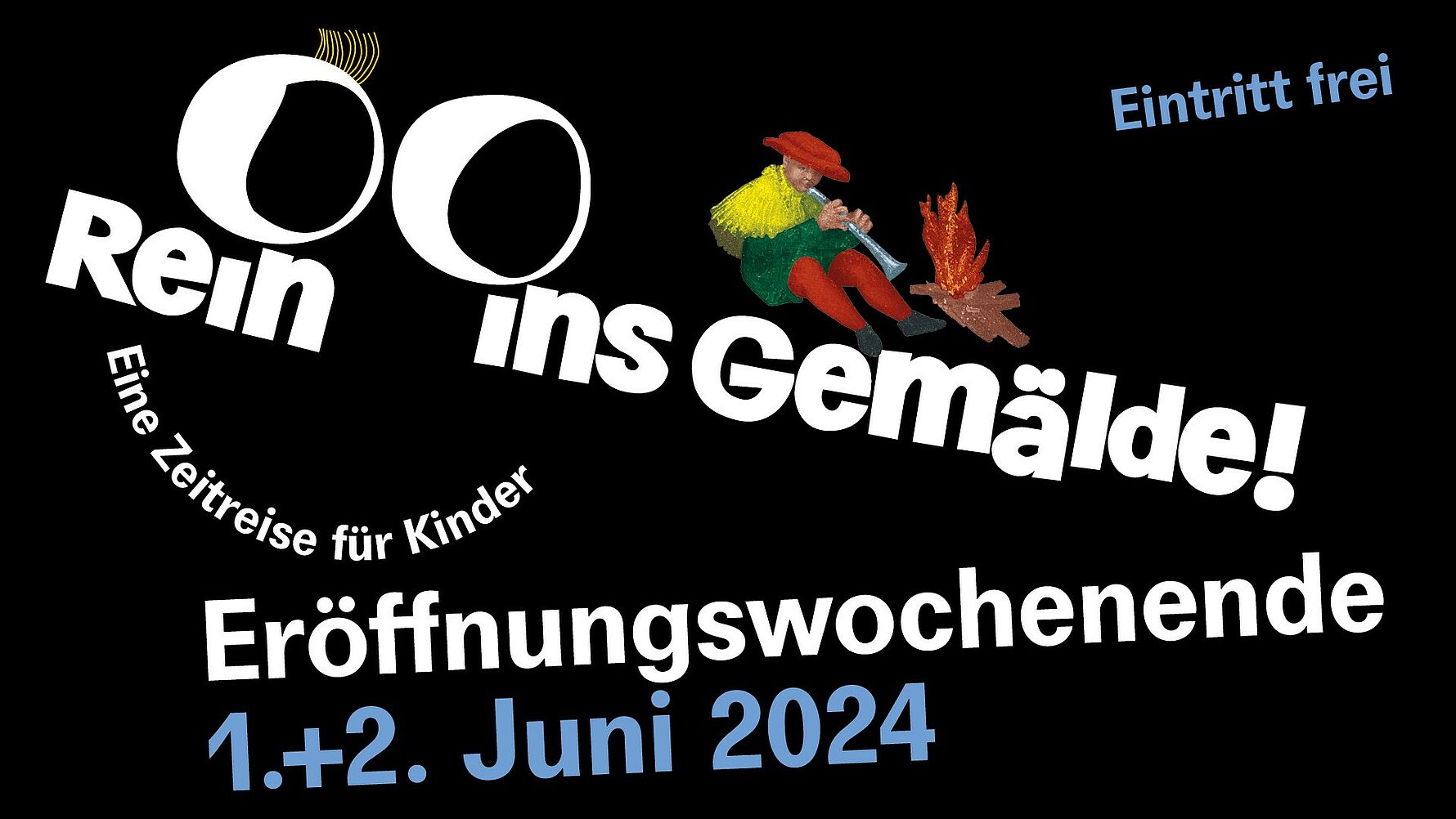 Flyer mit Ausstellungstitel und Informationen.