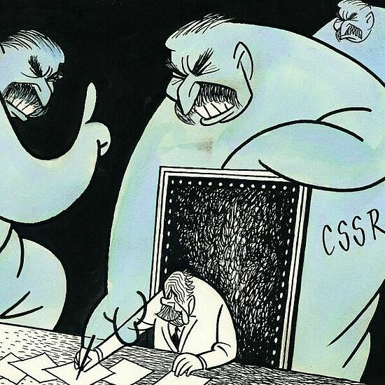 Karikatur "Von ihren Thronen verjagt...".