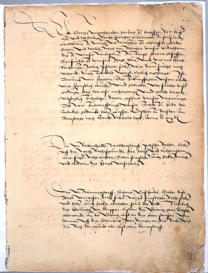 Text auf Papier in Fraktur.