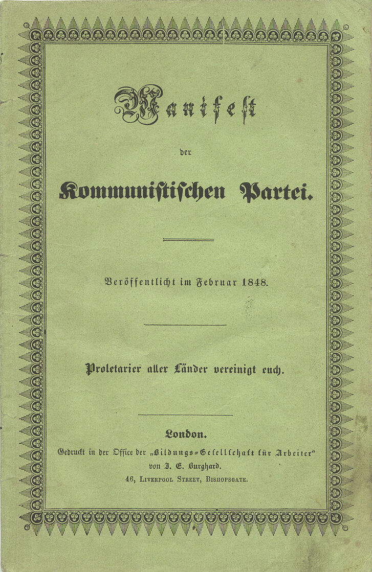 „Das Manifest der Kommunistischen Partei“, erste Ausgabe „Das Manifest der Kommunistischen Partei“, erste Ausgabe