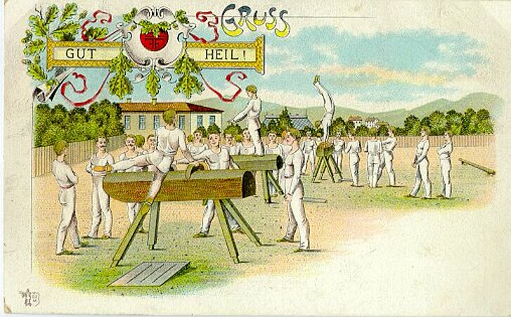 Postkarte der Turnbewegung.