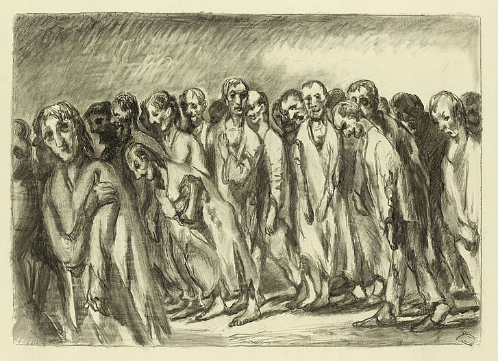 Ludwig Meidner, Trek of People, from the cycle Massacres in Poland, 1942-45, charcoal drawing, Jewish Museum Frankfurt © Ludwig Meidner-Archiv, Jewish Museum of the city of Frankfurt, photo: Herbert Fischer Ludwig Meidner, Trek of People, from the cycle Massacres in Poland, 1942-45, charcoal drawing, Jewish Museum Frankfurt © Ludwig Meidner-Archiv, Jewish Museum of the city of Frankfurt, photo: Herbert Fischer