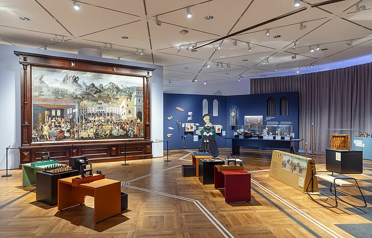 Ausstellungsansicht „Rein ins Gemälde! Eine Zeitreise für Kinder” 