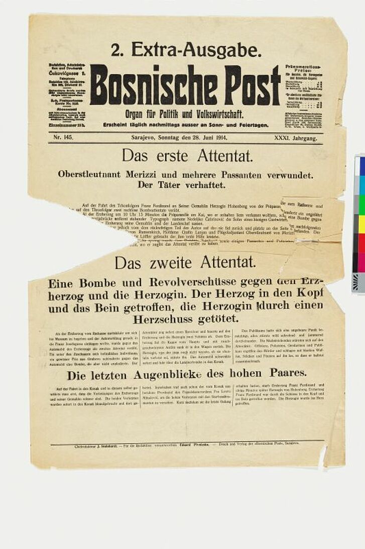 Seite aus der Zeitung Bosnischen Post.