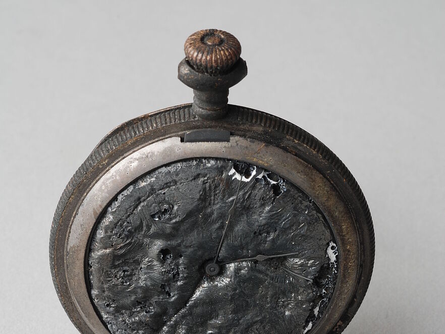 Burnt pocket watch from Rotterdam