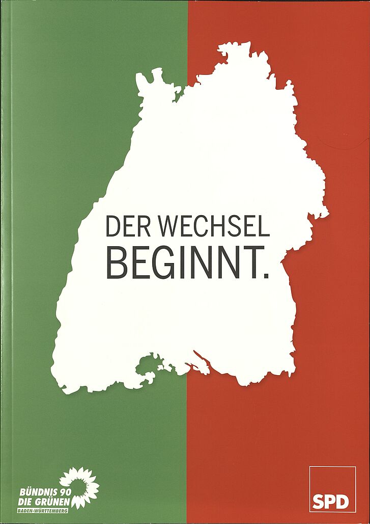 Landkarte mit Text "der Wechsel beginnt".