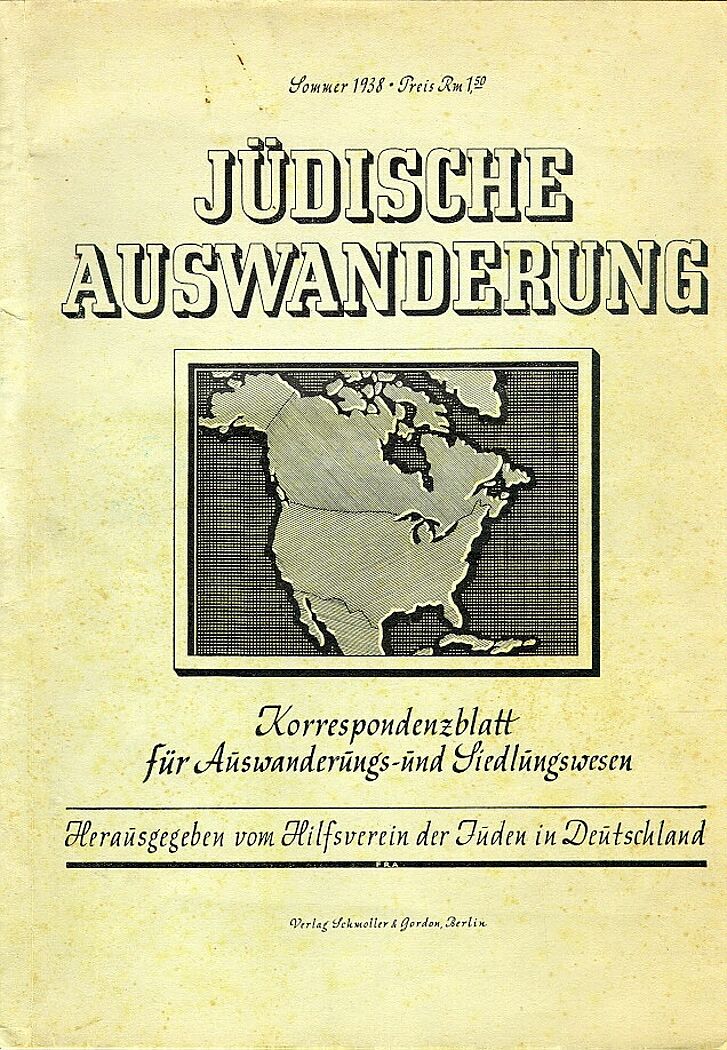 Titelseite des Korrespondenzblattes für Auswanderungs- und Siedlungswesens von 1938.