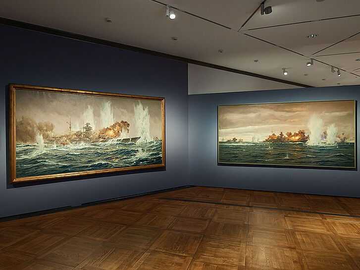 The painting “Heavy Cruiser ‘Prinz Eugen’ in the Battle of the Denmark Strait”