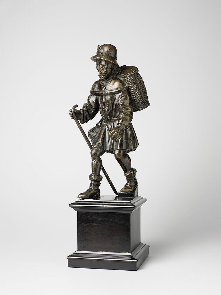 Bauer mit Kiepe, Statuette aus Bronze, Nürnberg um 1560 