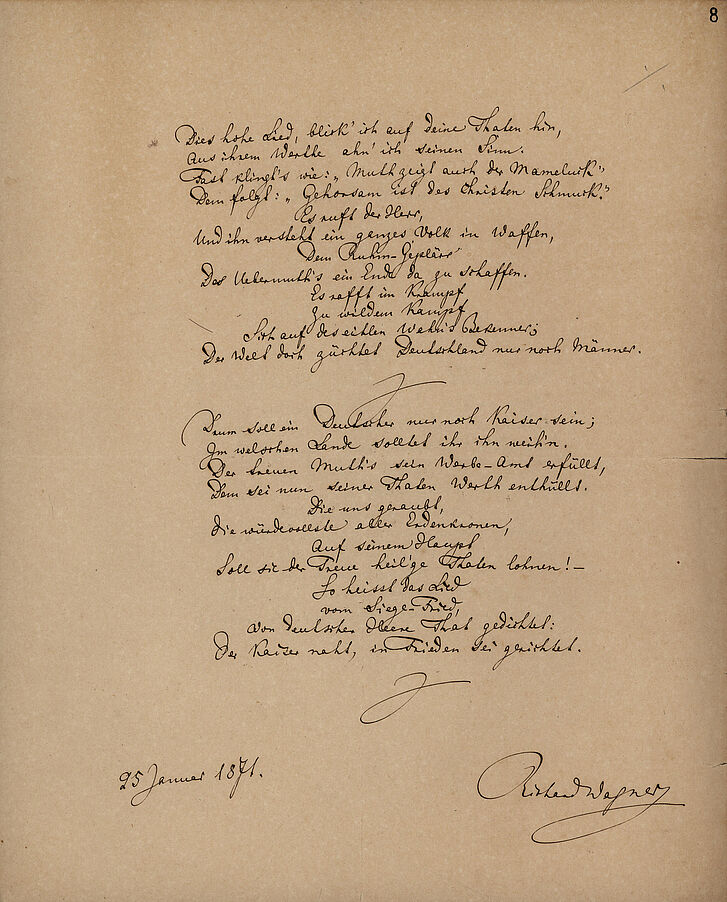 Gedicht „Dem deutschen Heere“ von Richard Wagner