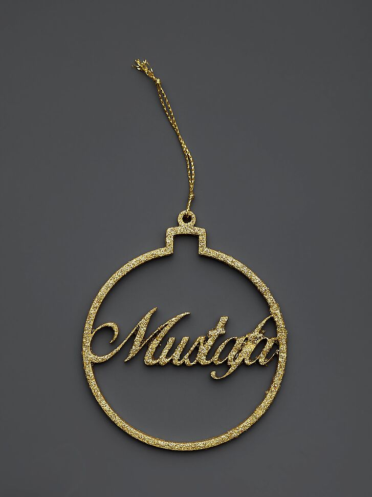 Weihnachtsbaumschmuck mit Vornamen Mustafa.