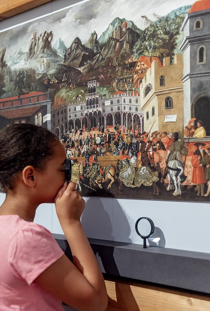 Ausstellungsansicht „Rein ins Gemälde! Eine Zeitreise für Kinder” 