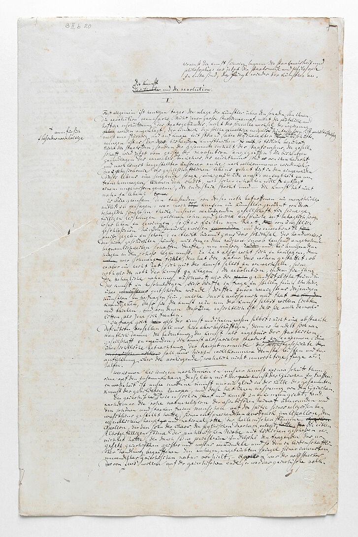 Original-Manuskript „Die Kunst und die Revolution“ von Richard Wagner
