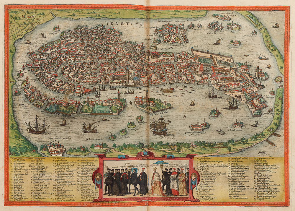 Ansicht von Venedig, in: "Civitates orbis terrarum" (dt. Städte der Welt), Band 2, Autor: Georg Braun, Stecher: Franz Hogenberg, Köln, 1599, Berlin © Deutsches Historisches Museum