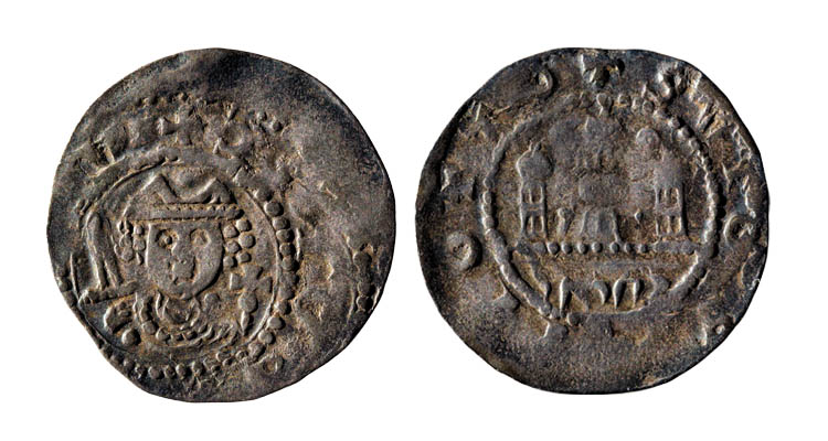 Würzburg, bischöflicher Pfennig mit dem Namen des jüdischen Münzmeisters Jechiel, Prägeherr: Bistum Würzburg, Bischof Otto von Lobdeburg; Nominal: Denar; Datierung: 1207-1223; Münzstätte: Würzburg © DHM