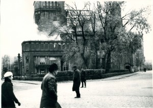 Leo Baeck Archives, Burning synagogue in Bamberg after Kristallnacht, Bamberg; Jewish Community Collection AR 2399, F 245