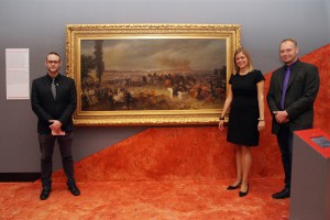 Christopher Jütte, Charlotte Röttger and Marcel Kellner, research assistant curators working with the collections of Deutsches Historisches Museum launch the Focus Königgrätz special presentation.