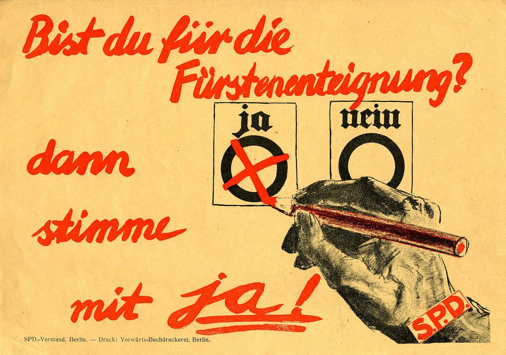 Flugblatt: SPD "Bist du für die Fürstenenteignung?", 1926