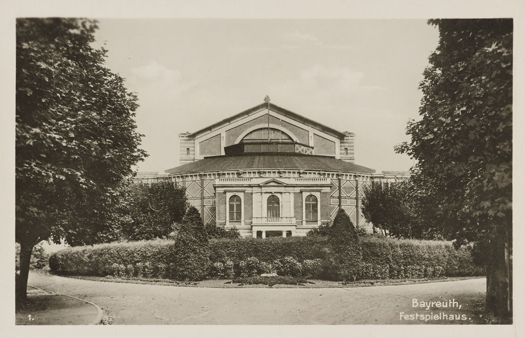 Postkarte: Das Bayreuther Festspielhaus, um 1910