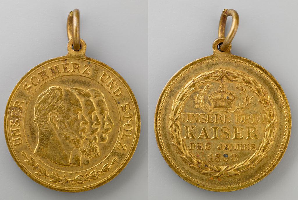 Numismatik: Tragbare Medaille auf das Dreikaiserjahr, 1888
