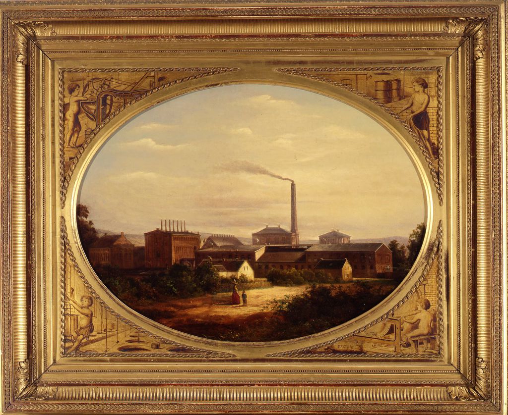 Gemälde: Rheinische Textilfabrik, 1870
