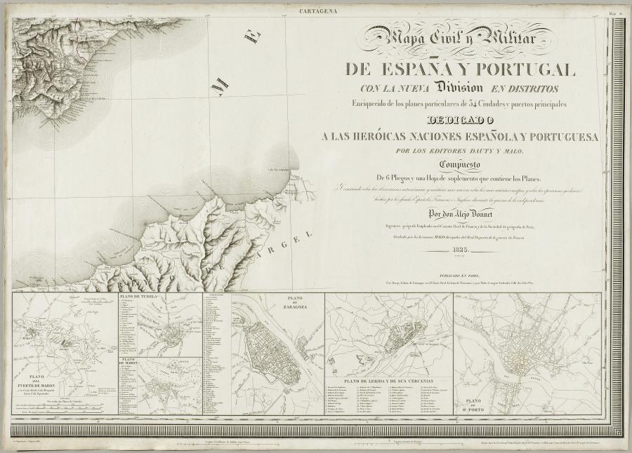 [Kartenreihe zur Spanischen Revolution 1820-1823: Mapa Civil y Militar de España y Portugal]