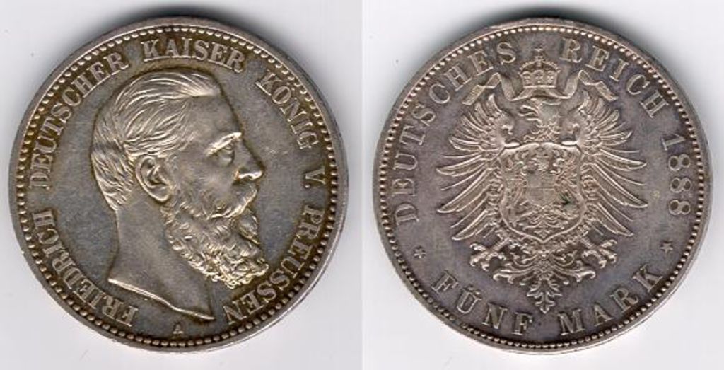 Zahlungsmittel: 5 Mark, 1888