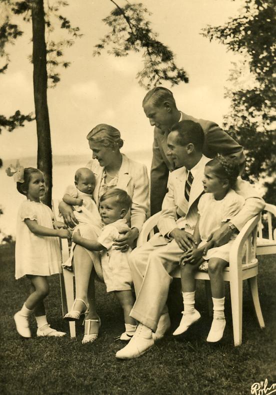 Postkarte: Familie Goebbels auf Schwanenwerder,1937