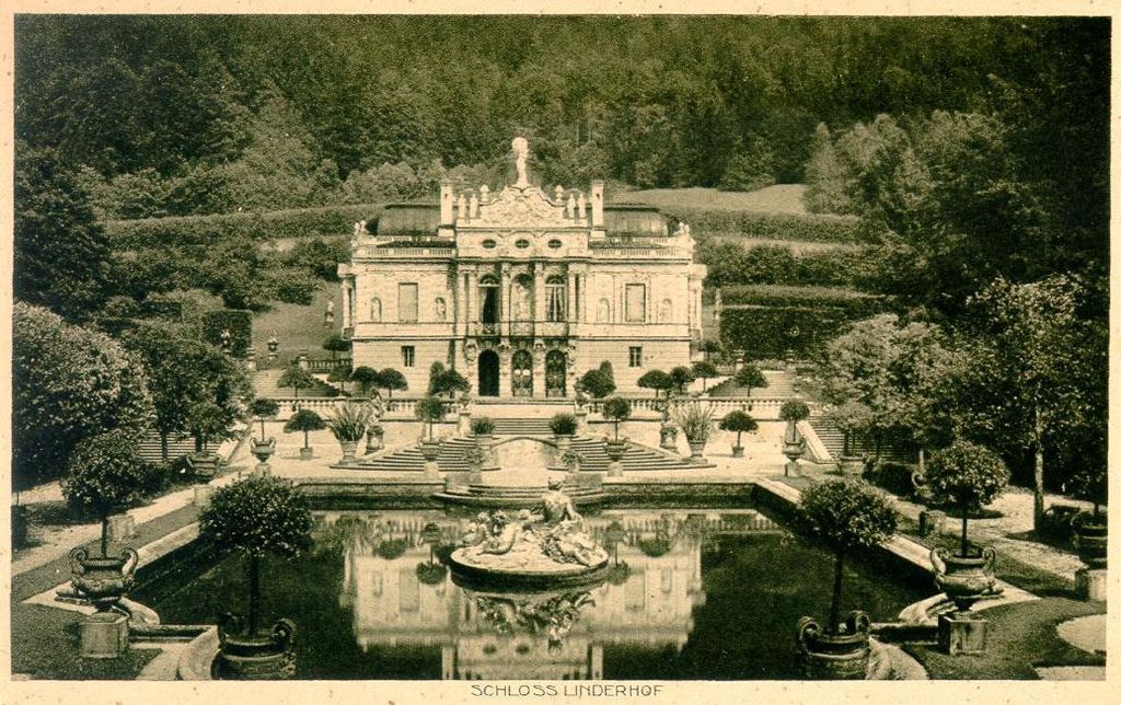 Postkarte: Schloss Linderhof, um 1910