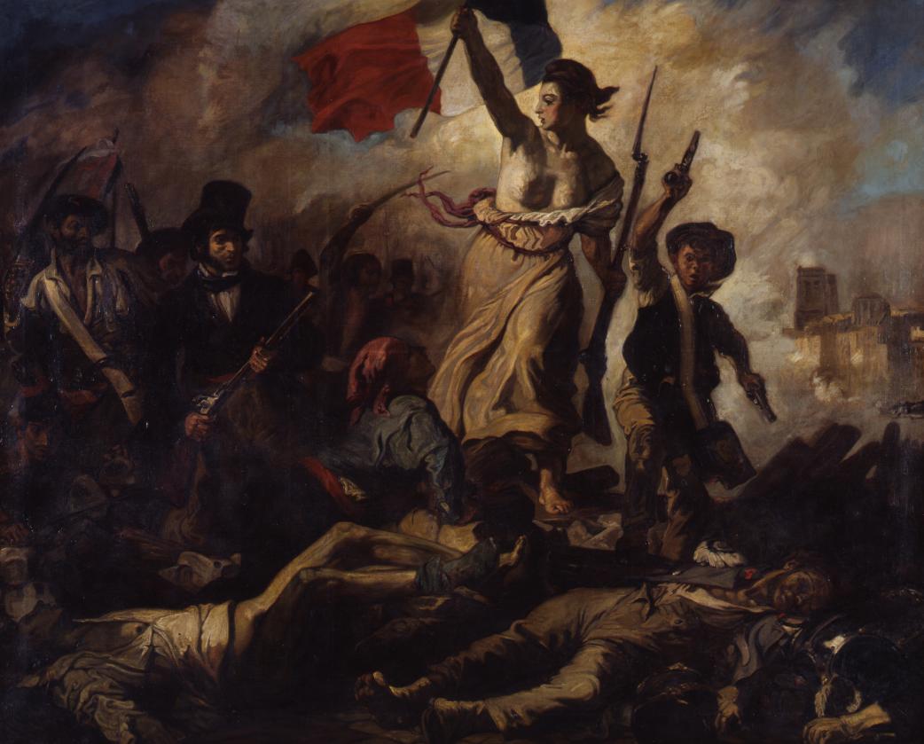 Kunst: Kopie nach: Eugène Delacroix: Die Freiheit führt das Volk an, um 1860