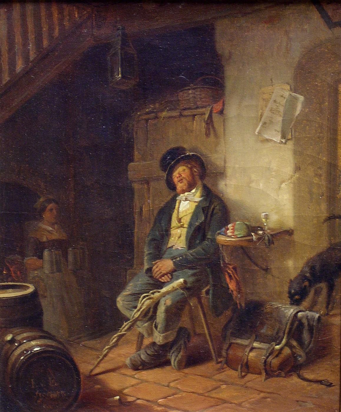 [Gemälde: "Schlafender Wandergeselle", 1857]