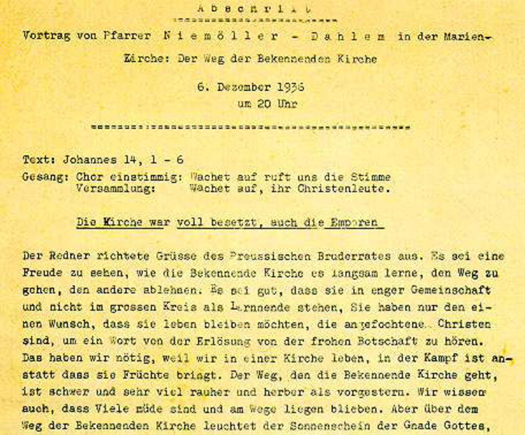 Exponat: Druckschrift: Niemöller, Martin "Der Weg der Bekennenden Kirche", 1936