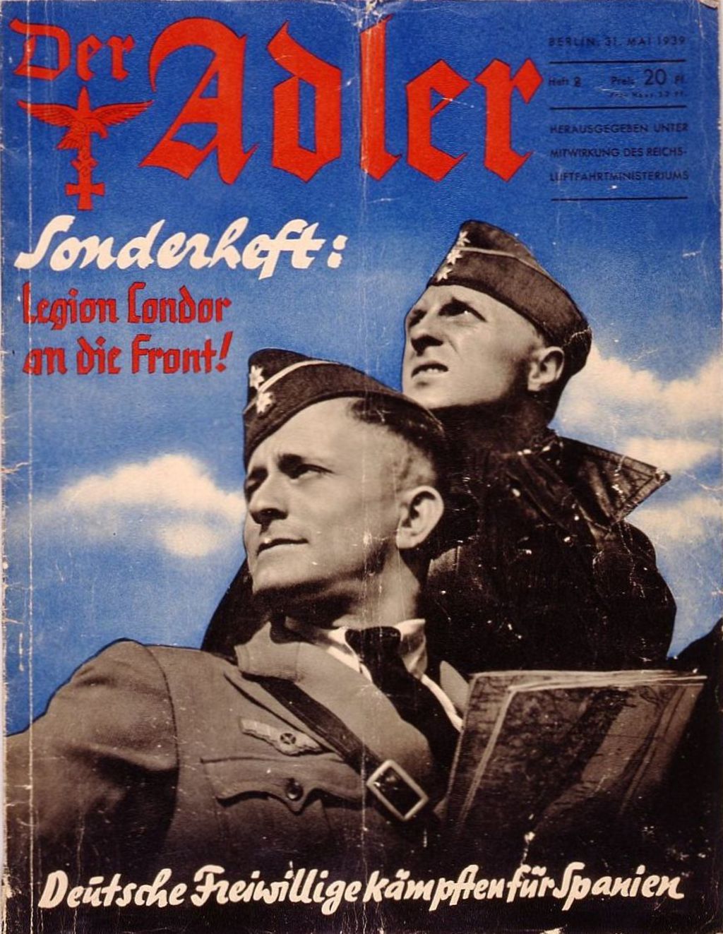 Exponat: Zeitschrift: Legion Condor, Sonderheft "Der Adler" zum Einsatz im Spanischen Bürgerkrieg, 1939