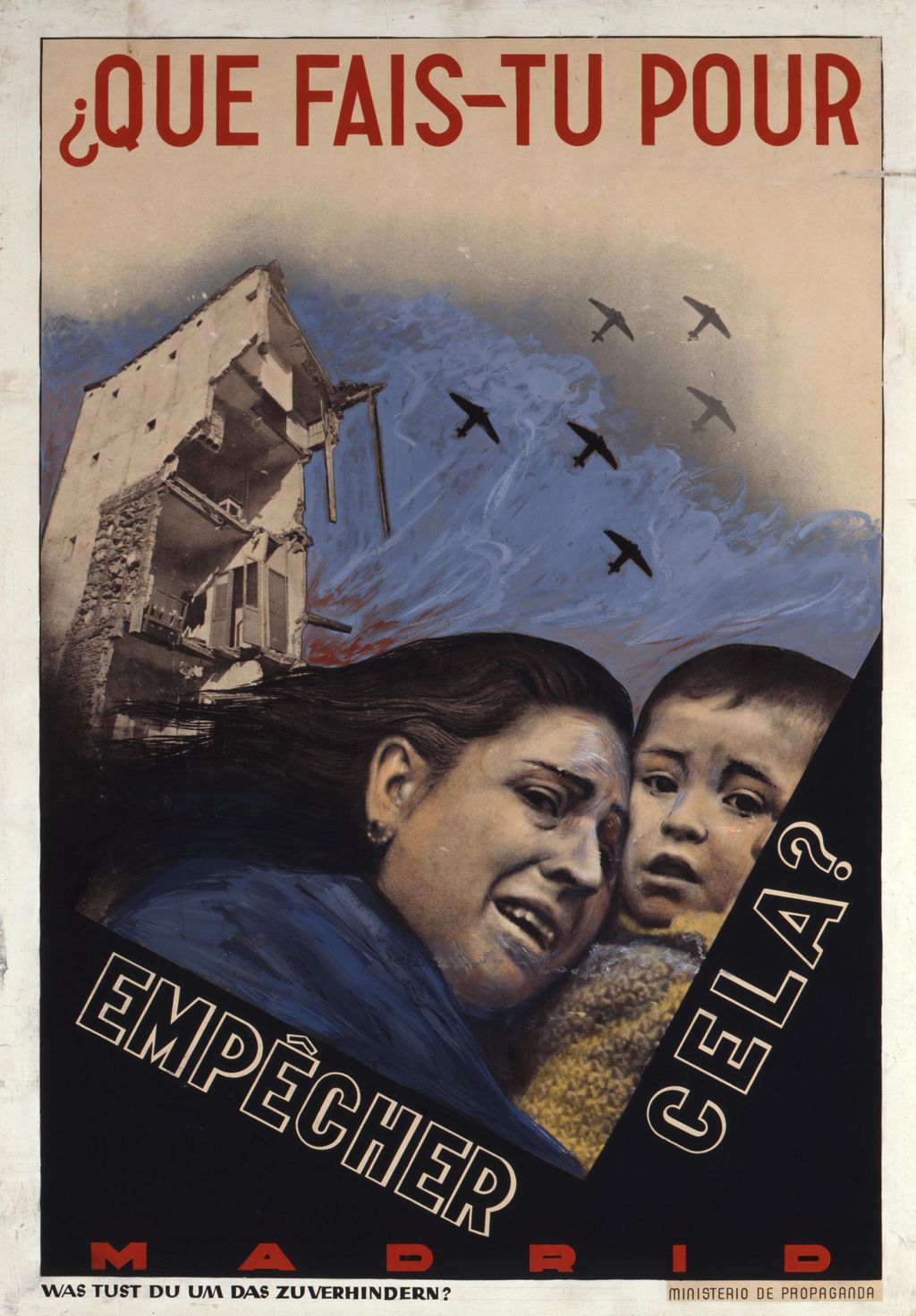 Exponat: Plakat: "Que fais-tu pour empêcher cela?" (Was tust Du, um das zu verhindern?), 1937