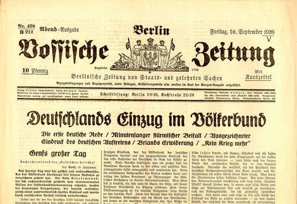 Zeitung: Vossische Zeitung, 1926