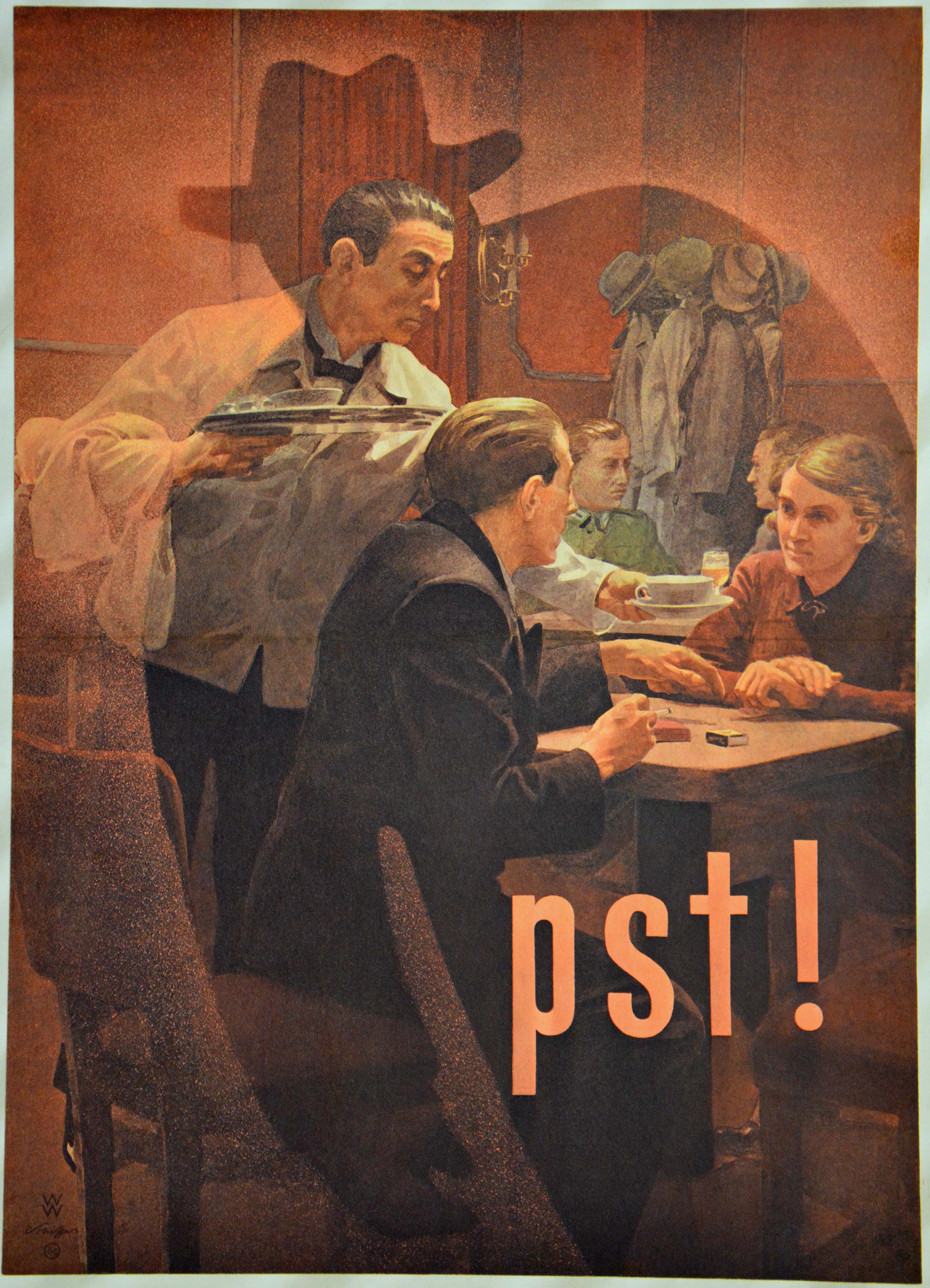 Propagandaplakat der Anti-Spionage Kampagne 'Feind hört mit!', 1944