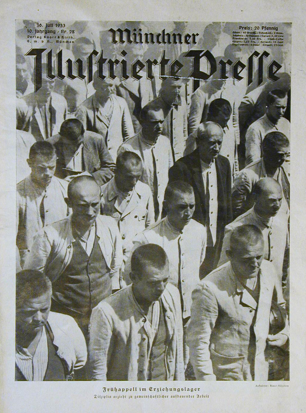 [Druckgut: "Münchner Illustrierte Presse" mit einem Propagandabericht über das KZ Dachau, 1933]