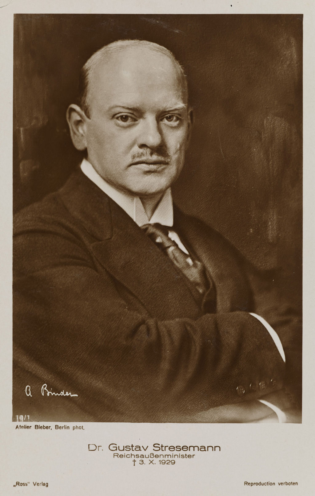 Postkarte: Stresemann, Gustav